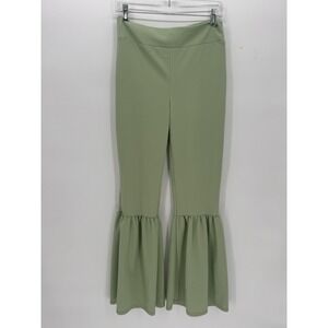 Vintage Park Avenue Flair‎ Ruffle Pants Mint Green Mid Rise Size M Cottagecore